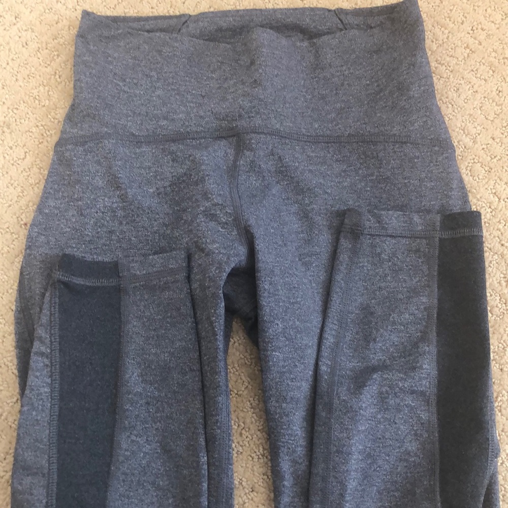 lululemon athletica Heathered Dark Gray High-Waist Leggings with Side Panels